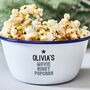 Personalised Enamel Popcorn Bowl For Kids, thumbnail 2 of 8