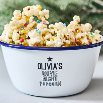 Personalised Enamel Popcorn Bowl For Kids, 2 of 8