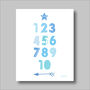 Numbers Blue Scandi Nursery Print, thumbnail 2 of 5