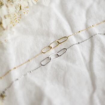 Three Interlocking Rings Bracelet With Birthstone, 5 of 11