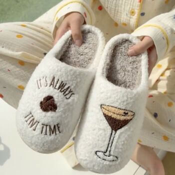 Espresso Martini Embroidered Slippers, 2 of 7