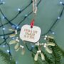 Personalised Metal Mistletoe Engagement Bauble, thumbnail 1 of 2