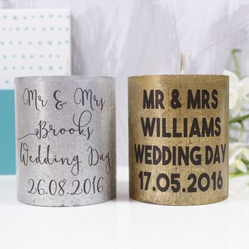 Personalised Wedding Metallic Candle Gift, 8 of 9