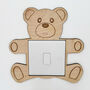 Wooden Teddy Bear Light Switch Cover Surround, thumbnail 1 of 6