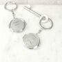 Personalised 50th Birthday Ten Pence Compact Mirror Keyring, thumbnail 1 of 7