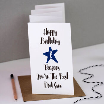 Personalised Eight Reasons Best Dad Ever Card, 2 of 5