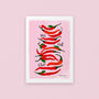 Hot Hot Stuff Chilli A4 Art Print, thumbnail 2 of 8