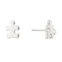 Sterling Silver Jigsaw Stud Earrings, thumbnail 3 of 6