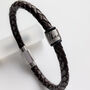 Men's Personalised Engraved Leather Bracelet, thumbnail 7 of 8