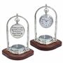 Personalised Chrome 9th Anniversary Desk Clock With Compass, thumbnail 1 of 8