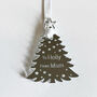 Personalised Silver Mirror Acrylic Christmas Tree Gift Tag Place Setting, thumbnail 5 of 5