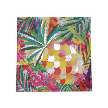 Tropical Pineapple Iridescent Foiled Paper Party Napkin, 2 of 2