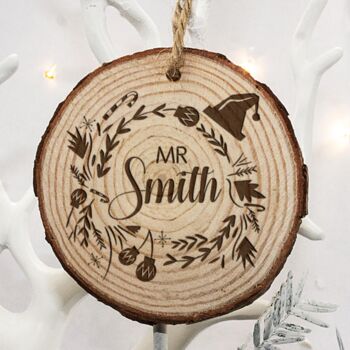 Personalised Engraved Couple's Christmas Decoration, 3 of 5