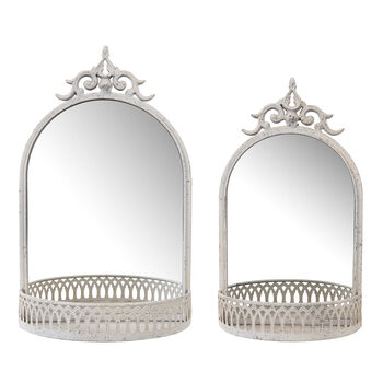 Set Of Two Rococo Wall Mirrors With Shelf, 2 of 6