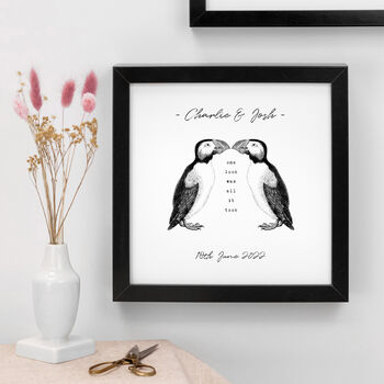 Anniversary Gift Kissing Puffins Print, 2 of 5