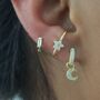18 K Gold Plated Crescent Moon Huggie Earrings, thumbnail 8 of 11