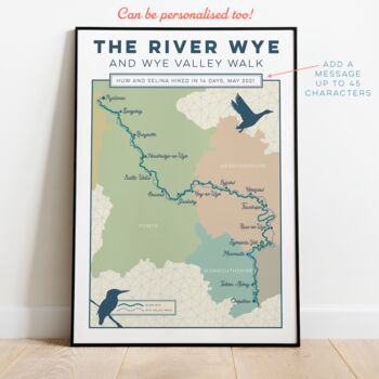 Personalised River Wye Map Art Print, 4 of 10