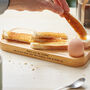 Personalised Egg And Toast Serving Board In Solid Oak, thumbnail 2 of 9