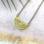 Minimal Geometric Brass Crescent Necklace, thumbnail 4 of 5