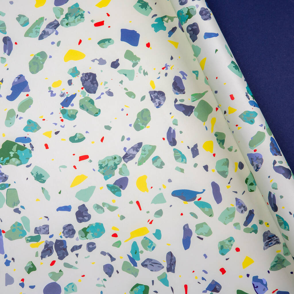 Green Terrazzo Wrapping Paper Set By Lelloliving | notonthehighstreet.com