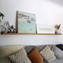 Solid Oak Floating Picture Ledge Shelf Made To Measure With Carved Text, thumbnail 7 of 10