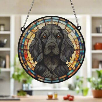 Cocker Spaniel Black Stained Glass Effect Suncatcher, 4 of 5