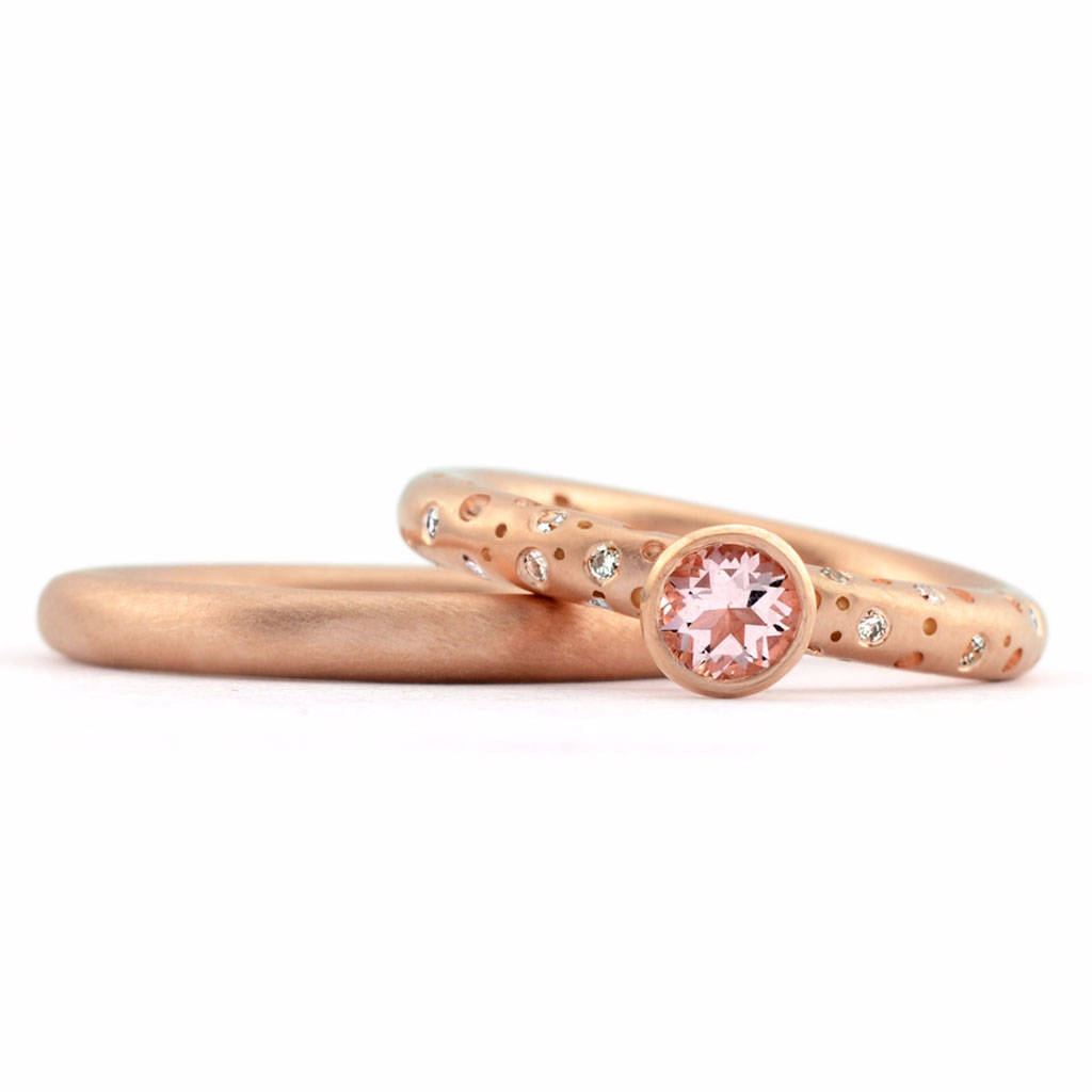 Morganite And Rose Gold Diamond Ring, 1 of 4