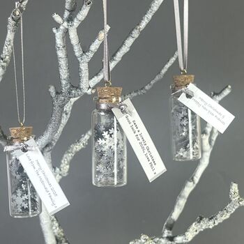 Miniature Silver Snowflakes Personalised Christmas Decoration, 4 of 11