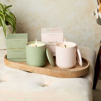 Apple And Cinnamon Large Ceramic Soy Candle 320g, 3 of 3