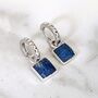 The Square Lapis Lazuli Earrings, Silver, thumbnail 1 of 7