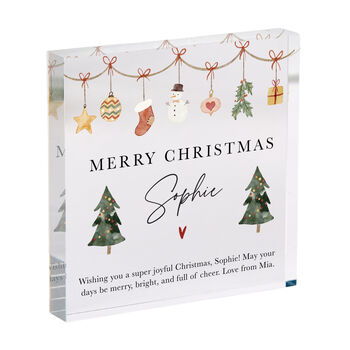 Personalised Merry Christmas Acrylic Plaque Gift, 4 of 4