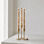 Set Of Three Painted Taper Candles With Folk Print, thumbnail 3 of 6