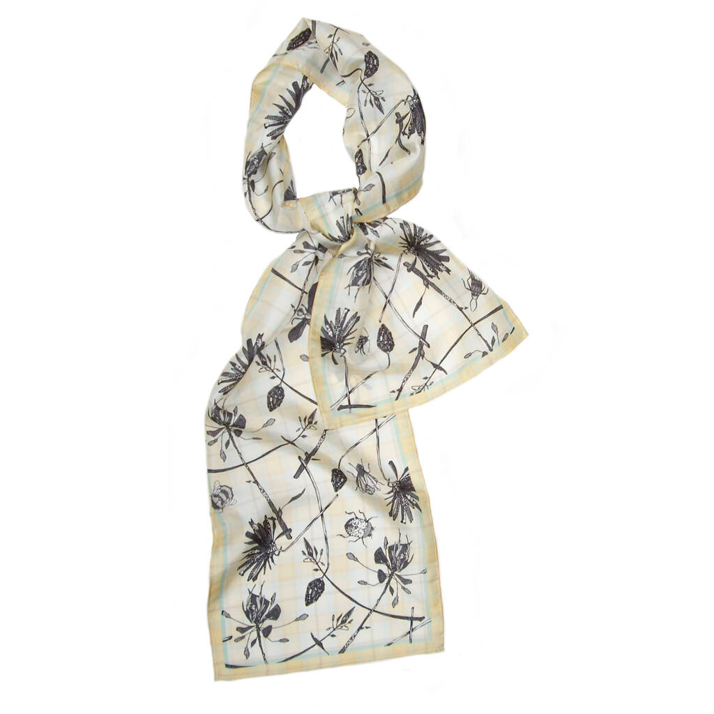 Picnic Panic | Floral Long Silk Scarf, 1 of 3