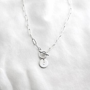 Sterling Silver Paperclip Chain Necklace With Initial, 2 of 4