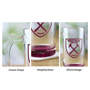 Engraved West Ham 20oz Beer Football Mug, 3 of 4