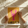 Lobster Illustrated Kitchen Art Print, thumbnail 4 of 5