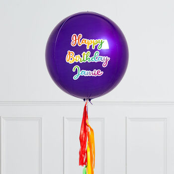 Personalised Rainbow Inflated Orb Balloon, 2 of 2