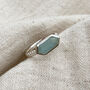 Sustainable Silver Hexagonal Aquamarine Ring, thumbnail 1 of 5