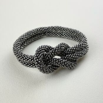 Fair Trade Handmade Glass Bead Knot Tube Bracelet, 4 of 12