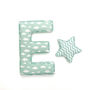 Grey, Mint And Yellow Fabric Letter, thumbnail 4 of 8