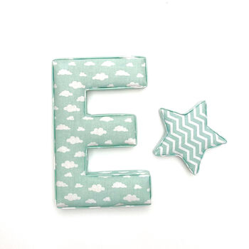 Grey, Mint And Yellow Fabric Letter, 4 of 8
