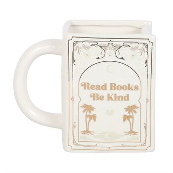 Read Books Be Kind White Book Shaped Mug, 4 of 4