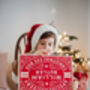 Classic Red Vintage Full Colour Wooden Personalised Christmas Eve Box, thumbnail 2 of 4