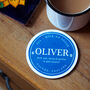 Personalised Blue Plaque Coaster Gift, thumbnail 1 of 2