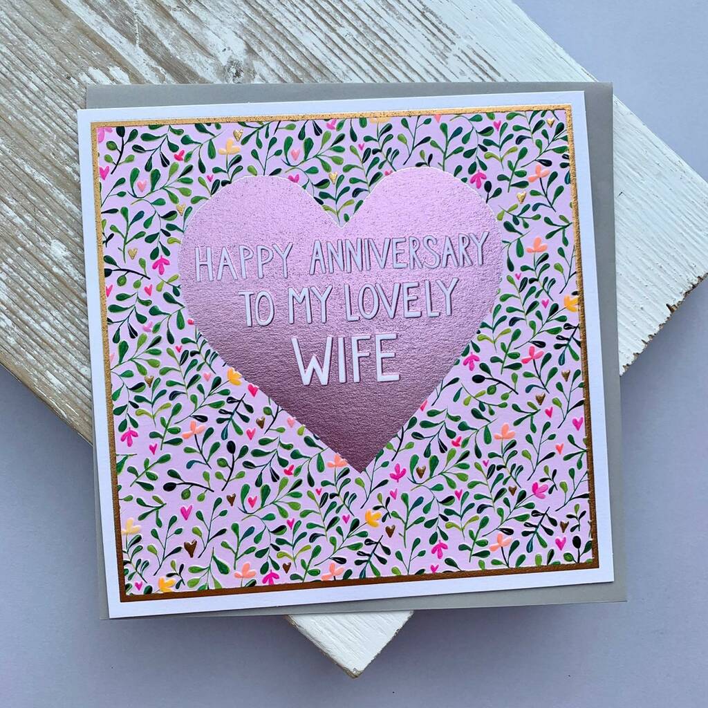 'to My Lovely Wife' Happy Anniversary Card By Nest | notonthehighstreet.com