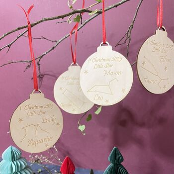 Personalised 1st Christmas Zodiac Decoration, 7 of 9
