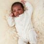 Beige Fleck Pocket Baby Romper, thumbnail 1 of 4