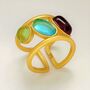 Gold Plated Adjustable Gemstone Ring, thumbnail 4 of 7