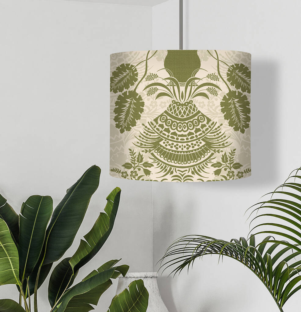 Charlotte Botanical Lamp Shade In Green By Fab Funky Home Decor