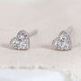 Mini Sterling Silver Cz Heart Stud Earrings, thumbnail 1 of 7